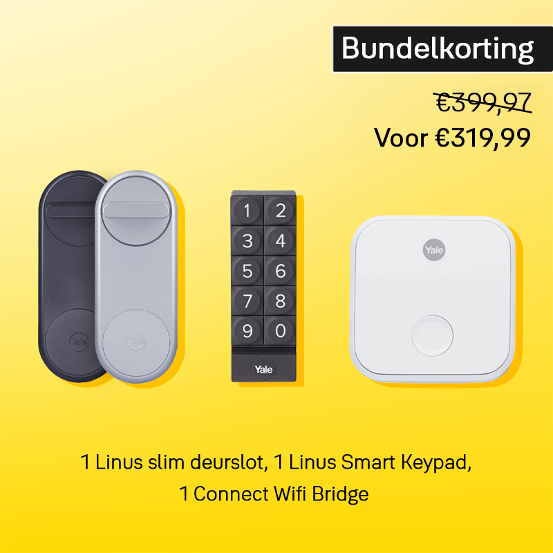 Linus slim deurslot starterset Pro incl. Bridge en Keypad